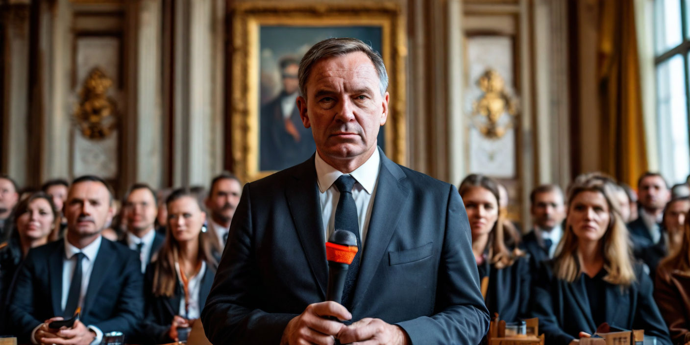 Пресс-конференция губернатора Тюменской области Александра Моора . Иллюстрация MediaMatrix