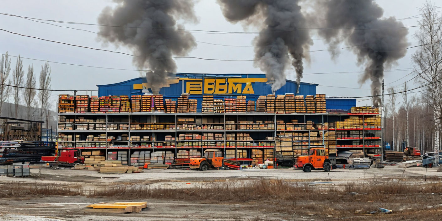 Пожар в магазине стройматериалов в Жигулевске . Иллюстрация MediaMatrix