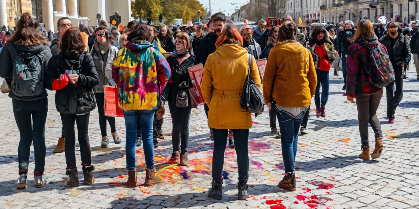 Протесты в Сербии . Иллюстрация MediaMatrix