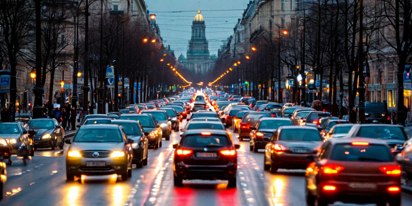 Пробки в Петербурге 18–19 августа . Иллюстрация MediaMatrix