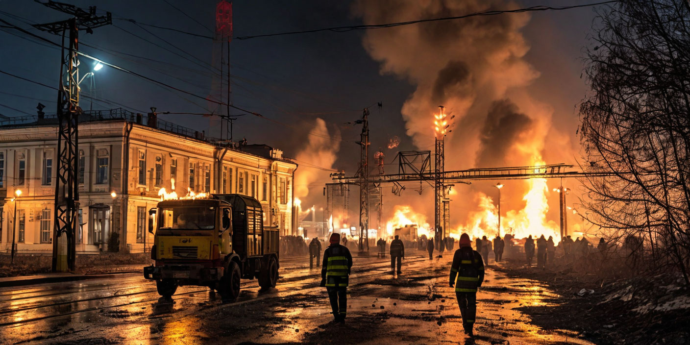 Пожар на электроподстанции в Чебоксарах Пожар на электроподстанции в Чебоксарах . Иллюстрация MediaMatrix