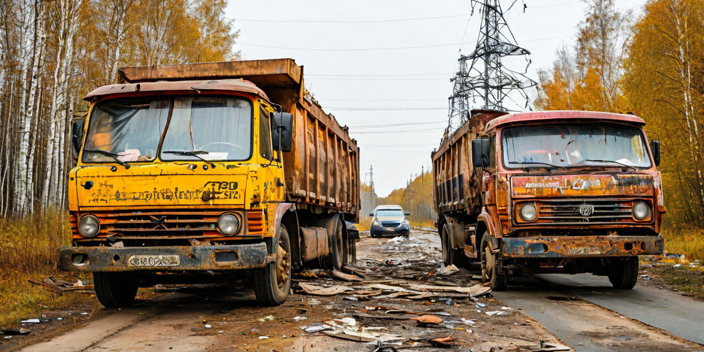 Смертельное ДТП с участием мусоровоза и такси в Ленобласти . Иллюстрация MediaMatrix