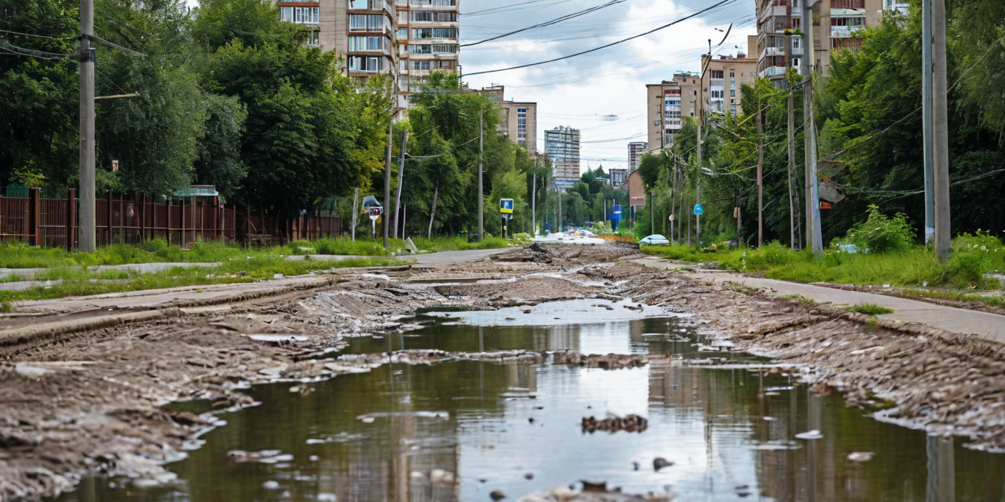В Уфе ливень размыл грунт на улице Рыленко В Уфе ливень размыл грунт на улице Рыленко — иллюстрация MediaMatrix