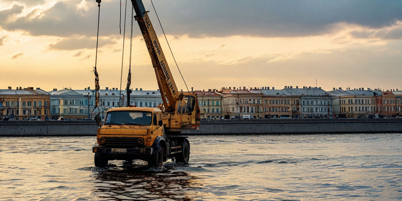 Легковушка упала в Неву в Санкт-Петербурге Легковушка упала в Неву в Санкт-Петербурге — иллюстрация MediaMatrix