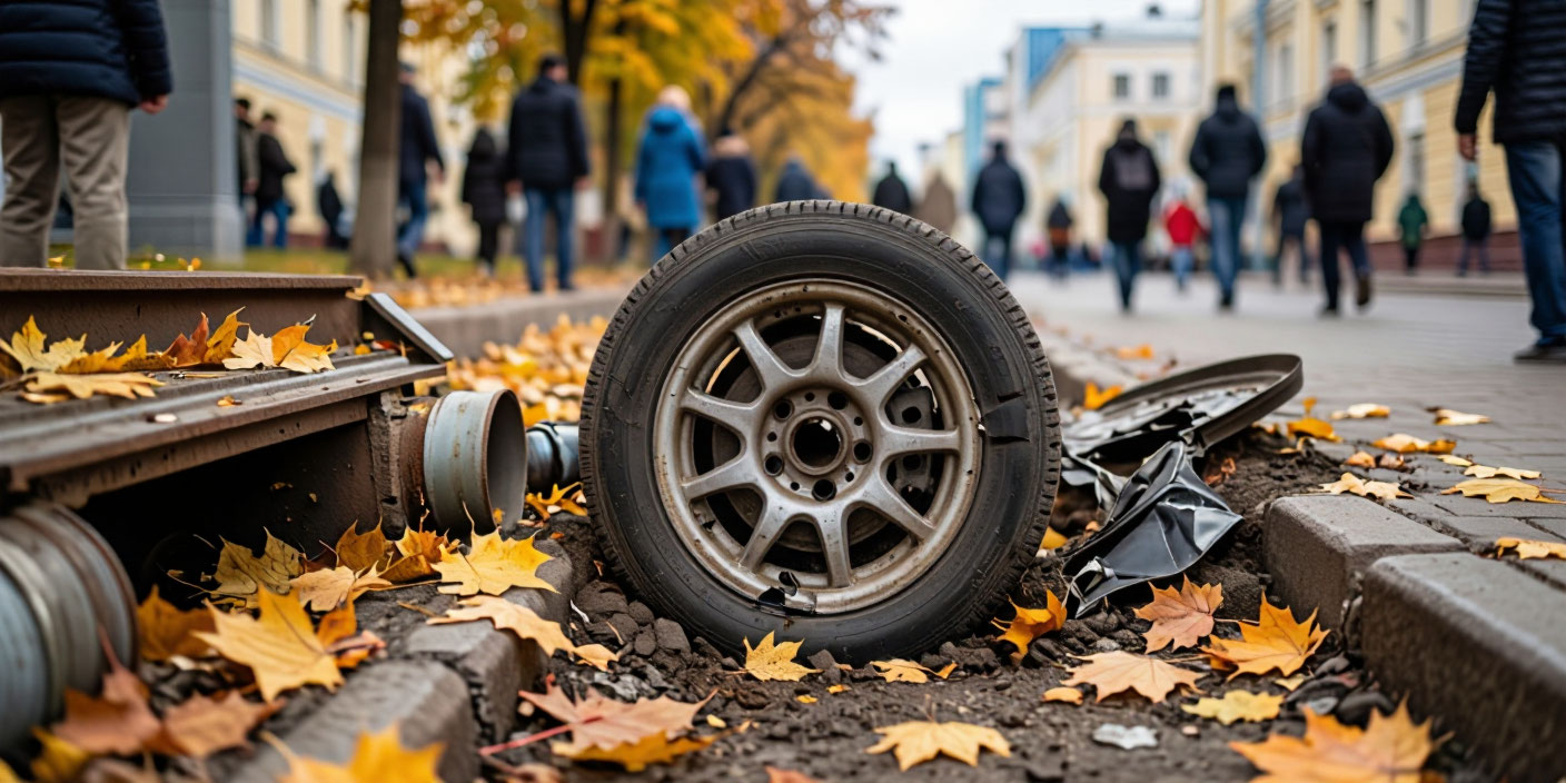 В Казани автомобиль провалился в дорожную яму . Иллюстрация MediaMatrix