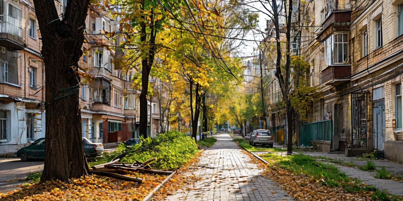 В Уфе над тротуаром висит спиленное дерево — иллюстрация MediaMatrix