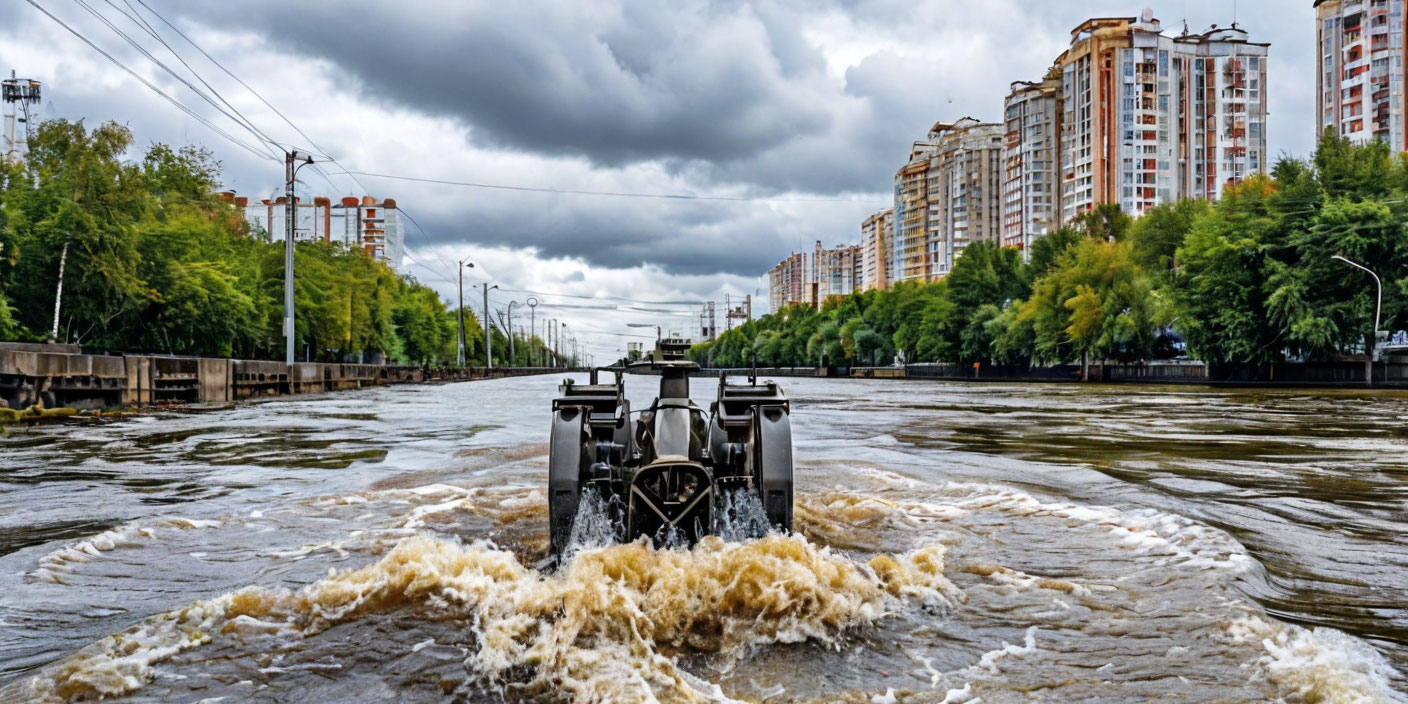 В Хабаровске начали откачивать воду с подтопленных улиц